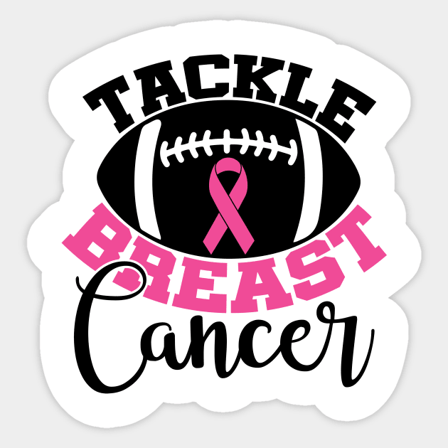 Tackle Breast Cancer Football Sport Awareness Support Pink Ribbon Sticker by Color Me Happy 123
